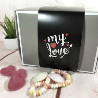 Coffret Bonbon Saint Valentin "My Love" remplie de bonbons rétro des années 90