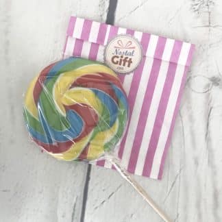 Sucette ronde de fête foraine aux fruits 50g - 16cm