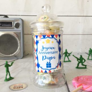 Bonbonnière Papa - Bonbon rock fruit x40 - "Joyeux anniversaire Papa"