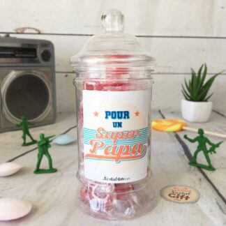 Bonbonnière Papa oldschool - Bonbon rock cœur x40 - "Pour un super papa"