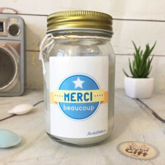 Bougie Jar "Merci Beaucoup" – Cadeau remerciement