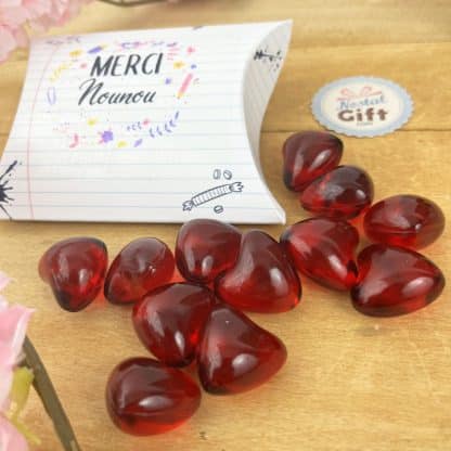 Boîte "Merci Nounou" - Perle de bain Coeur senteur fraise x 12 - Collection florale – Image 2