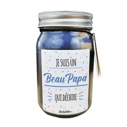 Bougie Jar noir "Je suis un Beau Papa qui déchire"- cadeau beau père – Image 2