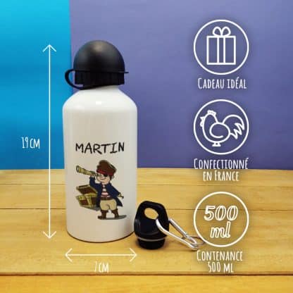 Gourde personnalisée - Pirate - cadeau rentrée scolaire pour  garçon – Image 3