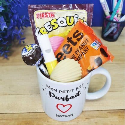 Mug bonbon années 70 "Mon petit fils parfait" - cadeau mamie,  papy personnalisé – Image 2