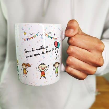 Mug "Pour le meilleur conducteur de bus"  - Cadeau pour la fin de l'année scolaire  : chauffeur de bus – Image 4