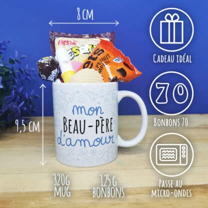 Mug bonbon années 70 "Mon beau-père d'amour" – Image 3
