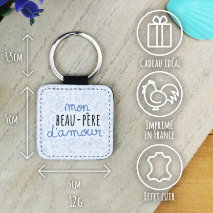 Porte clé "Mon beau-père d'amour" de la collection "D'amour" - Cadeau pour d'un anniversaire  :  beau père – Image 3
