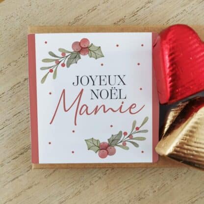 Cœurs au chocolat au lait et chocolat noir praliné x8 "Joyeux Noël Mamie" - Cadeau Noël – Image 4