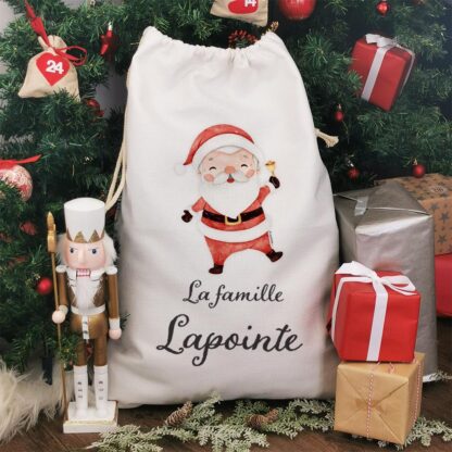 Hotte de Noël XXL personnalisée - "La famille .." - Père Noël – Image 3