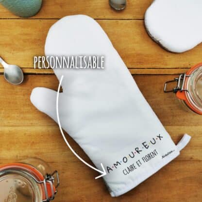 Manique de cuisine droite "AMOUREUX" personnalisé – Image 2