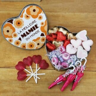 Coffret Bonbon "Meilleure mamie du monde" personnalisable (Boîte en métal)