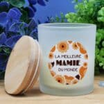 Petite Bougie top bois - "Meilleure mamie du Monde"