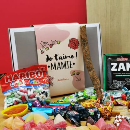 Coffret Bonbon Mamie - "Je t'aime mamie" : coffret bonbon rétro années 60