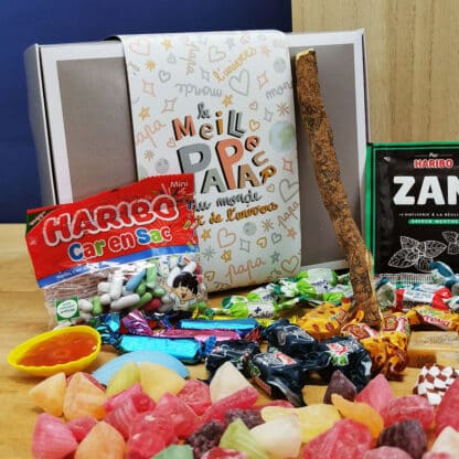 Coffret Bonbon Papa - "Le meilleur papa du mon et de l'univers" : coffret bonbon rétro années 60