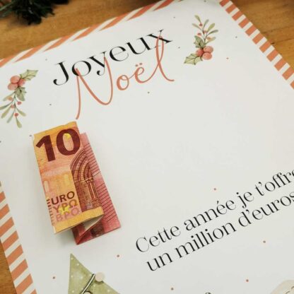 Cadeau argent noël "1 million d'euros" affiche message surprise pour billets à offrir - a imprimer – Image 8